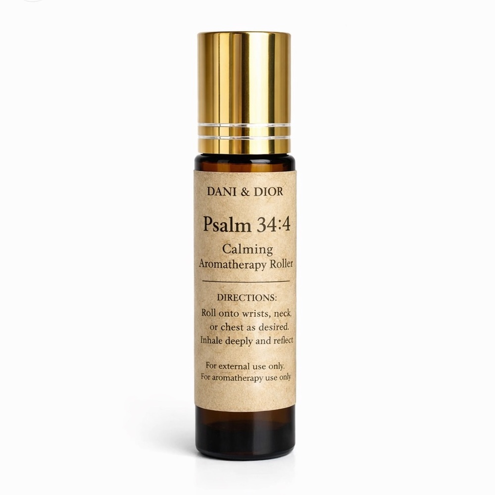 Calming Aromatherapy Roller - Gold Cap, Amber Bottle